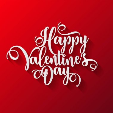 Sevgililer günü yazı. El yazısı romantik tebrik kartı ile metin mutlu Sevgililer günü. 14 Şubat, sevgi ve kalp.