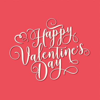 Sevgililer günü eğik yazı. El yazısı romantik tebrik kartı ile metin mutlu Sevgililer günü. 14 Şubat, sevgi ve kalp.