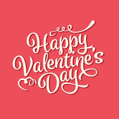 Sevgililer günü eğik yazı. El yazısı romantik tebrik kartı ile metin mutlu Sevgililer günü. 14 Şubat, sevgi ve kalp.