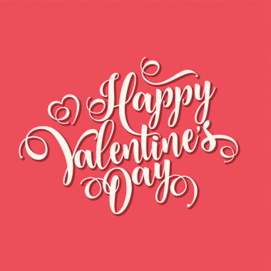 Sevgililer günü eğik yazı. El yazısı romantik tebrik kartı ile metin mutlu Sevgililer günü. 14 Şubat, sevgi ve kalp.