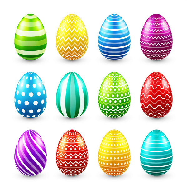 Easter eggs colored set. Spring. Holidays in April. Gift. Seasonal celebration.Egg hunt. Sunday.