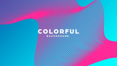 Modern minimal renkli soyut arkaplan, çizgiler ve geometrik şekiller gradyan renkte dizayn edilir. Vektör illüstrasyonu.