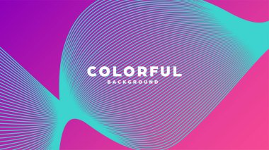 Modern minimal renkli soyut arkaplan, çizgiler ve geometrik şekiller gradyan renkte dizayn edilir. Vektör illüstrasyonu.