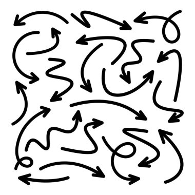 Siyah El Okları Beyaz Arkaplanda Ayarlandı. Ok, İmleç Simgesi. Vektör Noktaları Koleksiyonu. Geri, Sonraki Web Sayfası İşareti. 