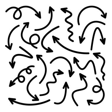 Siyah El Okları Beyaz Arkaplanda Ayarlandı. Ok, İmleç Simgesi. Vektör Noktaları Koleksiyonu. Geri, Sonraki Web Sayfası İşareti. 