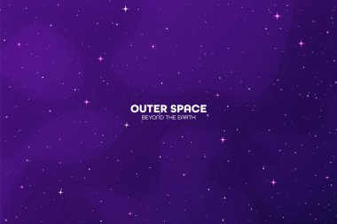 Night sky. Space futuristic colorful background. Solar system, galaxy and universe exploration. Vector illustration. clipart