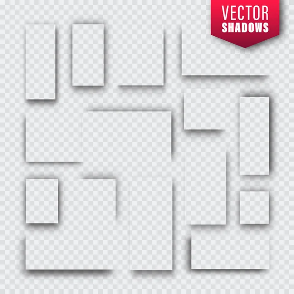 Sombras vectoriales sobre fondo transparente. Sombra aislada realista. Divisor de páginas. Ilustración vectorial . — Archivo Imágenes Vectoriales