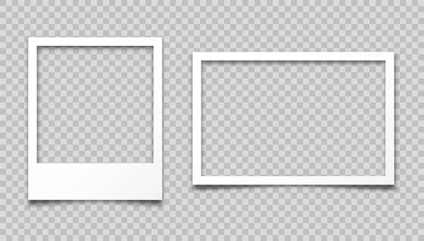 现实的空相框,底片集.复古复古照片。数字快照图像。模板或设计模型。矢量说明. — 图库矢量图片