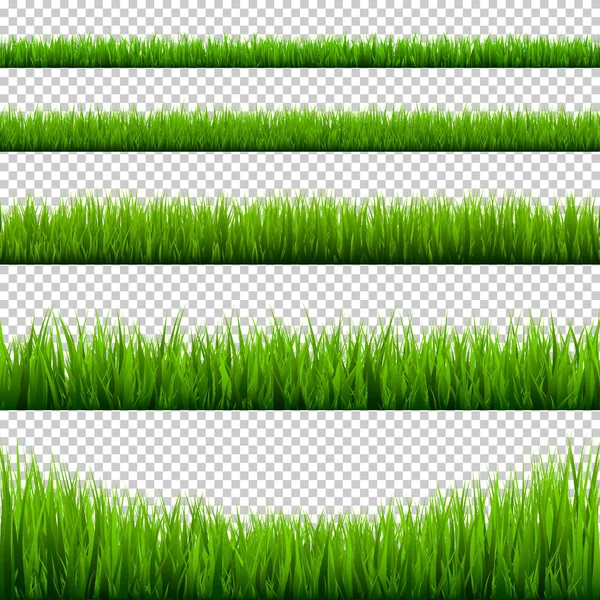 Collection de bordures d'herbe. prairie verte arrière-plan nature. Élément de conception de carte de Pâques. Illustration vectorielle . — Image vectorielle