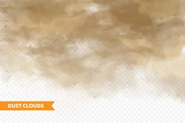 Des nuages de poussière réalistes. Tempête de sable. De l'air sale et pollué, du smog. Illustration vectorielle. — Image vectorielle