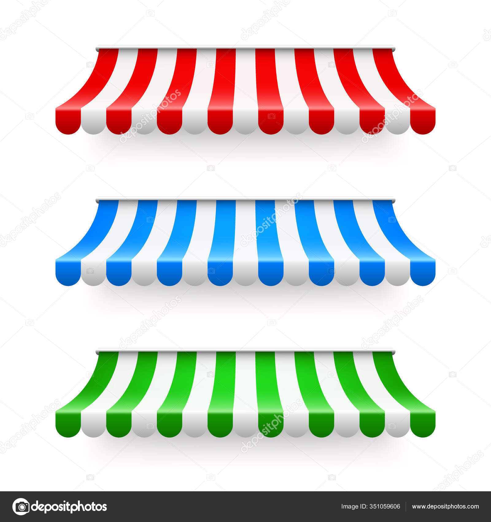 Tienda sombrilla. Toldo realista de café a rayas. Tienda de campaña al