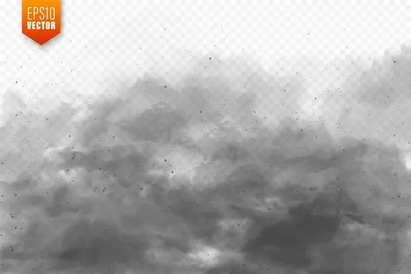 Realistische Staubwolken. Sandsturm. Verschmutzte Luft, Smog. Vektorillustration. — Stockvektor