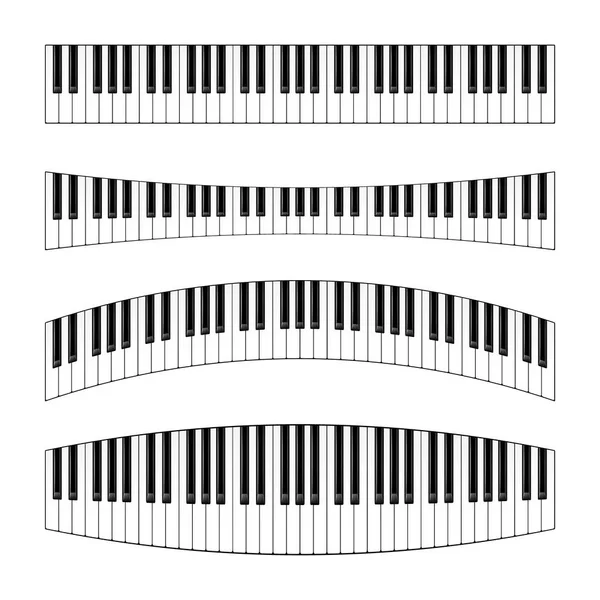 Set di tasti per pianoforte realistici. Tastiera di strumento musicale. Illustrazione vettoriale. — Vettoriale Stock