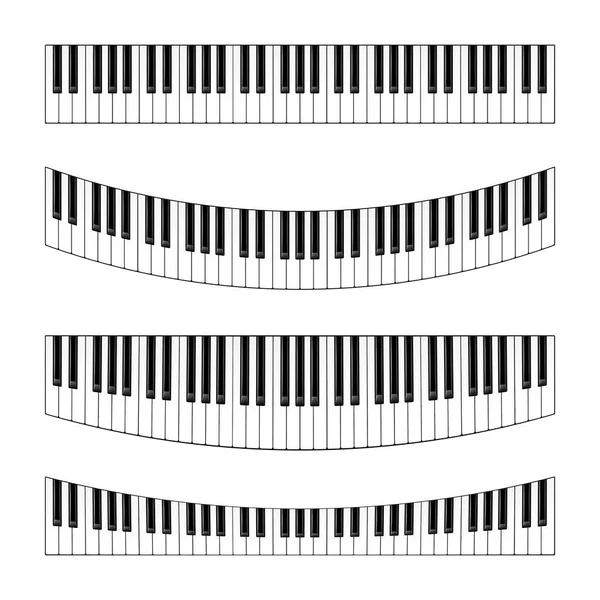 Realistische pianotoetsen gezet. Muziekinstrumentenklavier. Vectorillustratie. — Stockvector