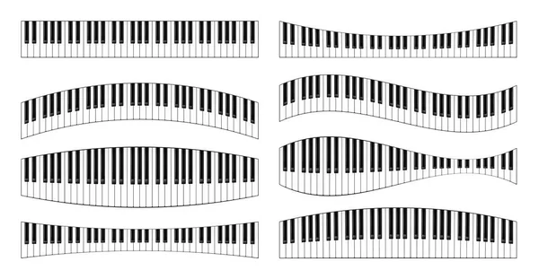 Realistiska pianotangenter inställda. Musikinstrumentstangentbord. Vektorillustration. — Stock vektor