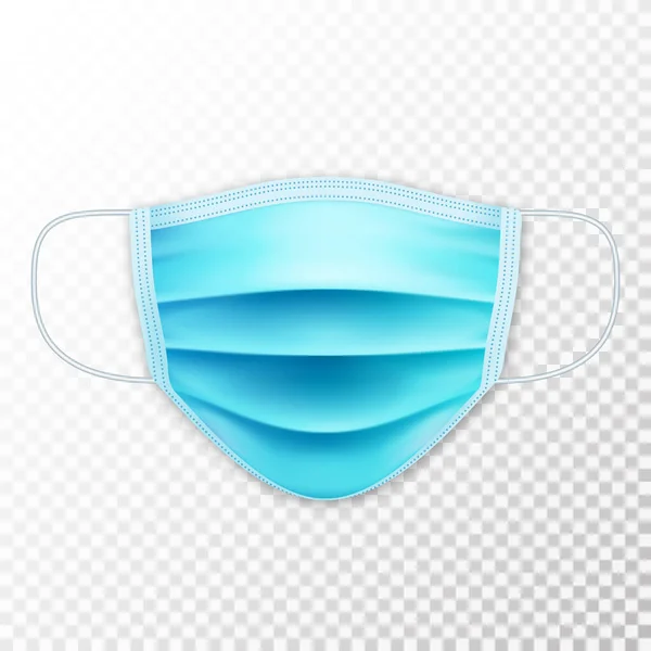 現実的な医療用呼吸マスク。顔ガード、ウイルスや汚染された空気に対する保護マスク。健康管理。ベクターイラスト. — ストックベクタ