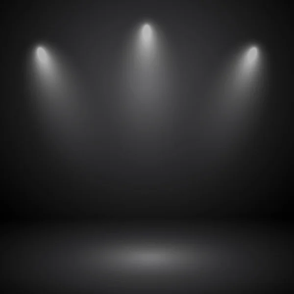 Tomma grå studio abstrakt bakgrund med spotlights. Produktpresentation bakgrund. — Stock vektor