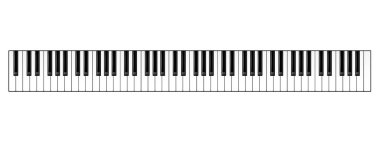 Gerçekçi piyano tuşları. Müzik aleti klavyesi. Vektör illüstrasyonu.