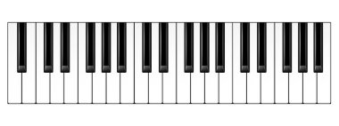 Gerçekçi piyano tuşları. Müzik aleti klavyesi. Vektör illüstrasyonu.