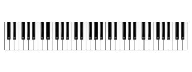 Gerçekçi piyano tuşları. Müzik aleti klavyesi. Vektör illüstrasyonu.