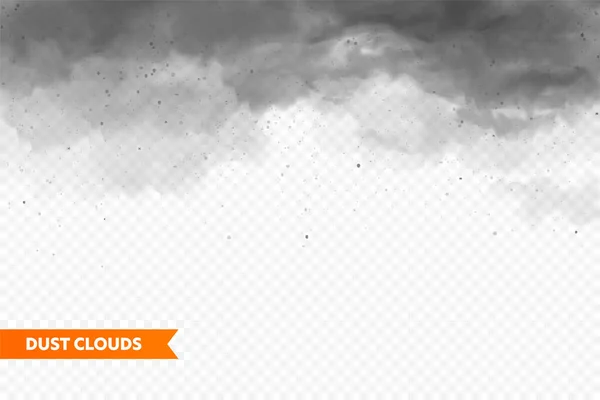 Realistyczne chmury pyłu. Burza piaskowa. Zanieczyszczone brudne powietrze, smog. Ilustracja wektora. — Wektor stockowy