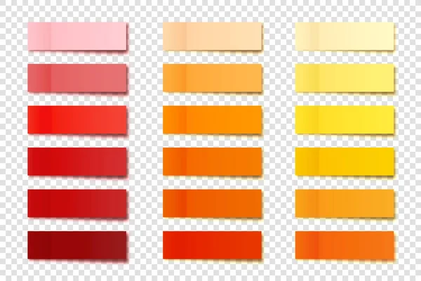 現実的な付箋集。消印を押せ。カラフルな粘着紙シート。ベクターイラスト. — ストックベクタ