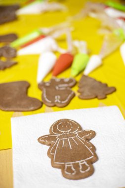 Zencefilli kurabiye. El yapımı. El yapımı zencefilli çörek..