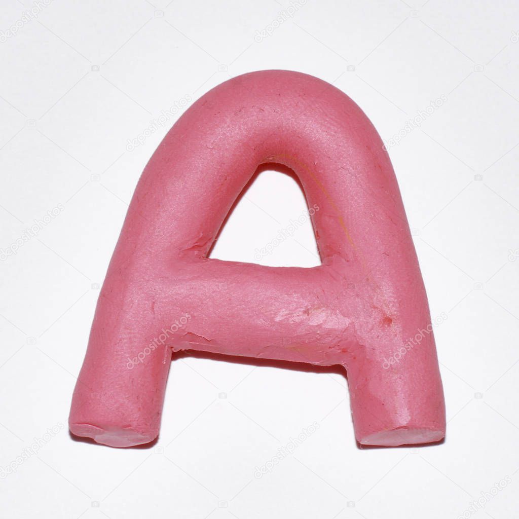 vowel A in color pink clay