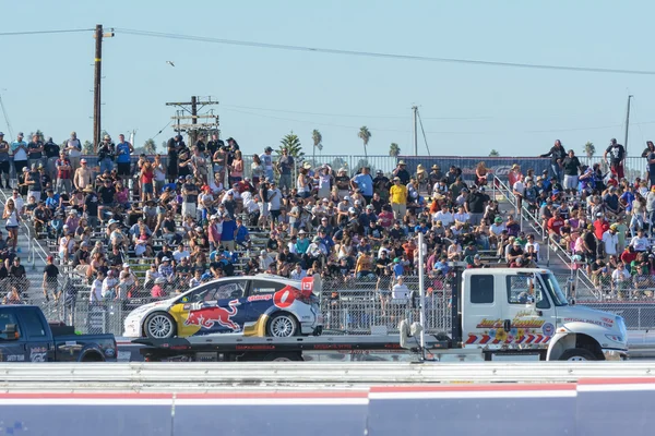 รถลากโอลิเวอร์ อีริคสัน ระหว่างการแข่งขัน Red Bull Global Rallycross — ภาพถ่ายสต็อก