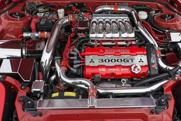 Mitsubishi 3000GT motor em exposição — Fotografia de Stock