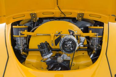 Volkswagen Beetle motoru ekranda ayrıntılarını kapatın