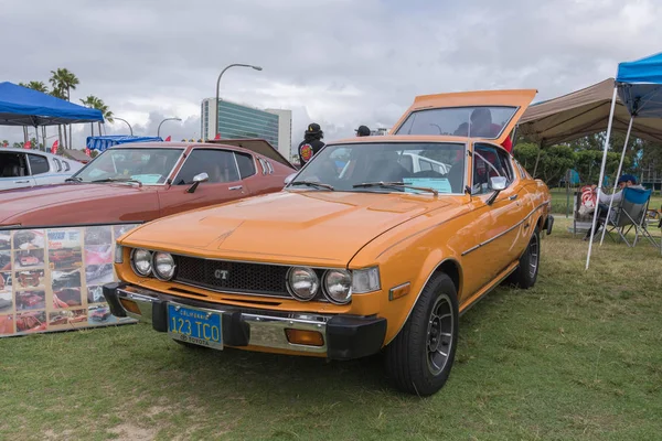 Экспозиция Toyota Celica 1977 — стоковое фото