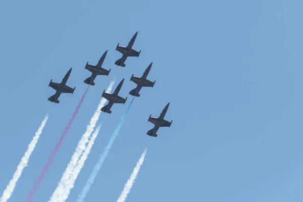 Patriots L-39 Jet Team atuando no Miramar Air Show — Fotografia de Stock