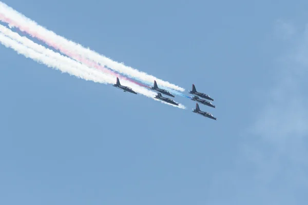 Hazafiak L-39 Jet Team teljesít a Miramar Air Show — Stock Fotó
