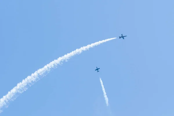 Патріоти L-39 Jet групи виконуючою на авіасалоні Miramar — стокове фото