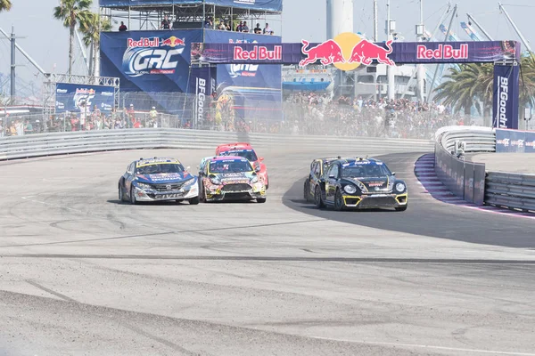 Гонщики ралликросса соревновались во время Red Bull GRC — стоковое фото