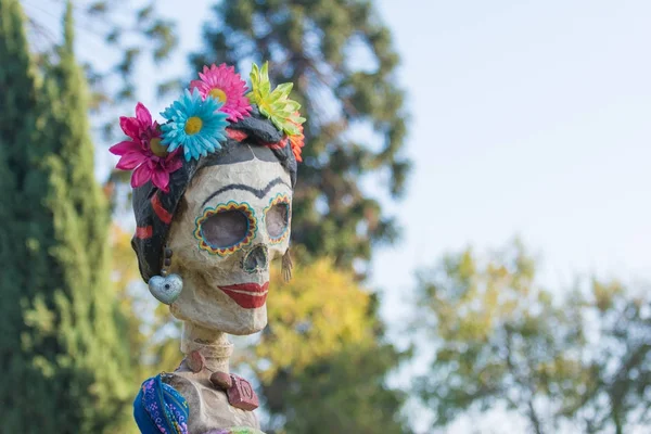 Skelett skulptur under dödas dag — Stockfoto