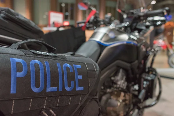 Honda África Twin Redondo Beach Departamento de Policía en exhibición — Foto de Stock