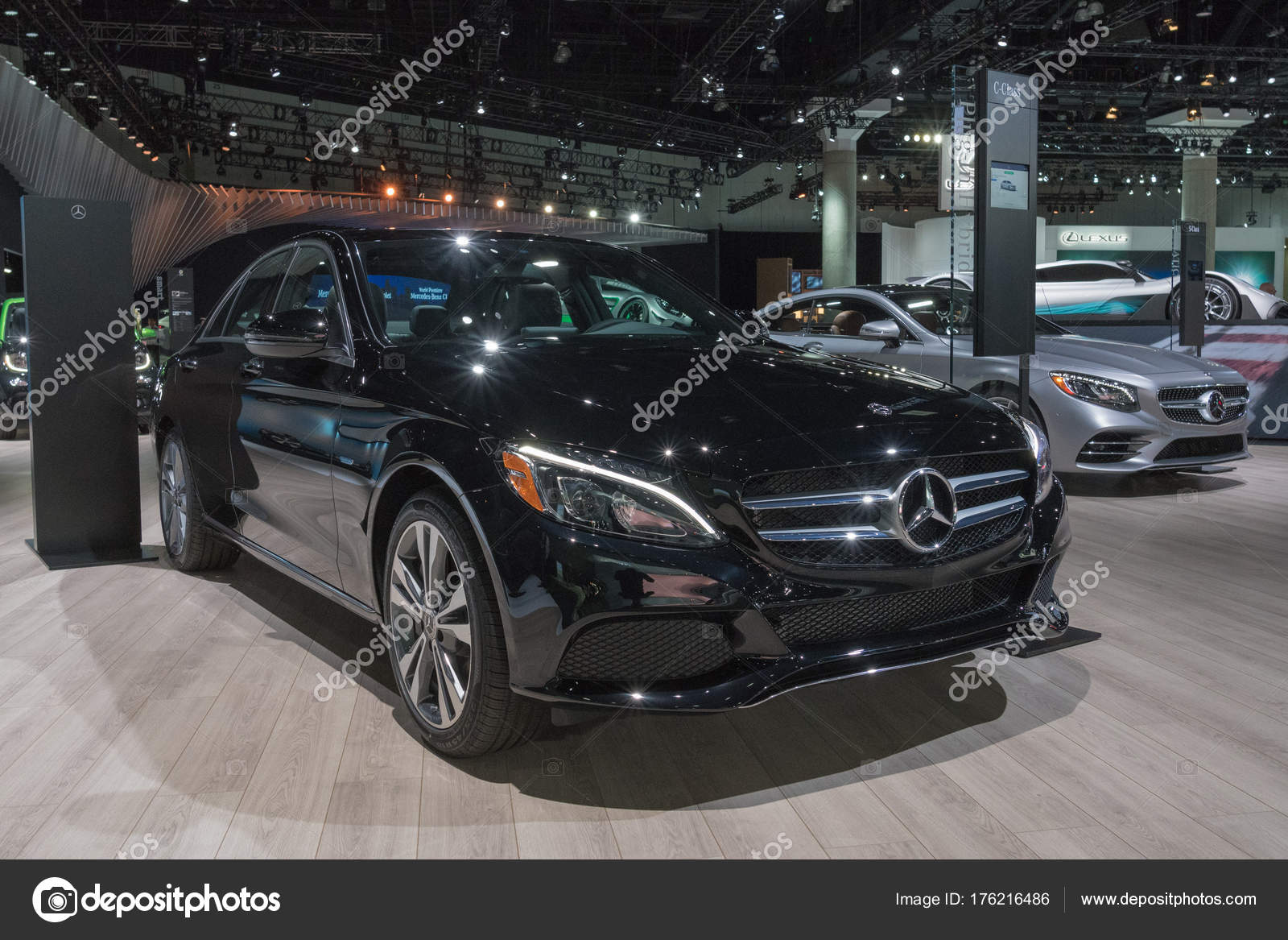 Mercedes-Benz C350e Plug-In Hybrid Drive on display during LA Au ... Mercedes-Benz C350e Plug-In Hybrid Drive on display during LA Au ...