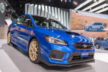Subaru Impreza Wrx STI La Auto Show sırasında ekranda