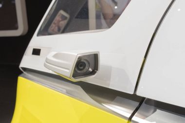 Volkswagen kimlik Buzz Van kavramı La Auto Show sırasında ekranda