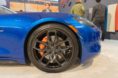Los Angeles Otomobil Fuarı sırasında Karma Revero Gts sergileniyor.