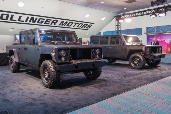 Bollinger B1 e B2 camion elettrici in mostra durante Los Angeles — Foto Stock