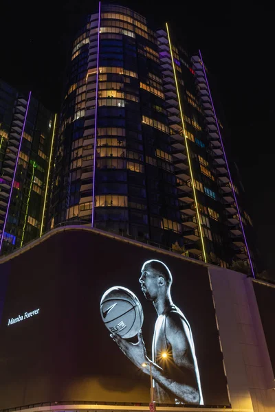 Kobe Bryant Memorial no L.A. Live . — Fotografia de Stock