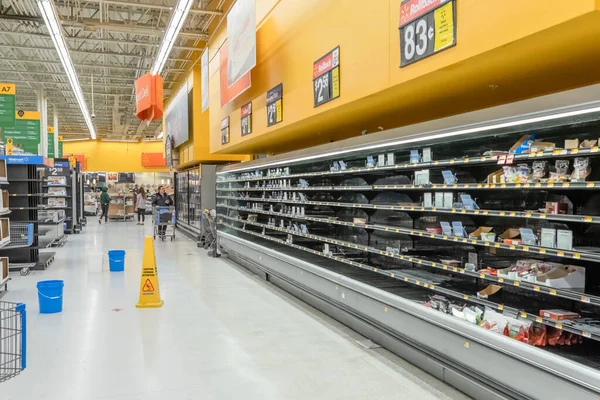Los Angeles Usa Marca 2020 Puste Półki Żywnością Supermarketach Los — Zdjęcie stockowe