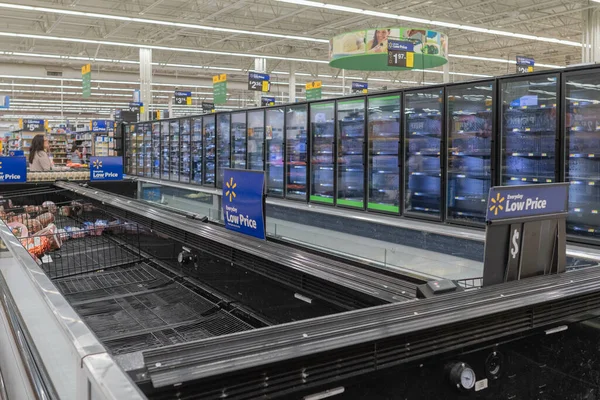 Los Ángeles Marzo 2020 Estanterías Alimentos Vacías Los Supermercados Los — Foto de Stock