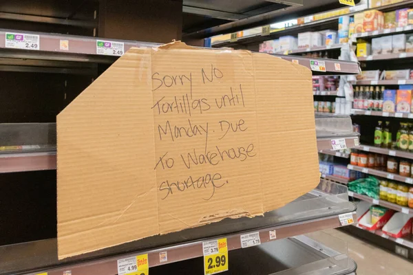 Los Angeles Usa March 2020 Empty Food Shelves Los Angeles — Stock Photo, Image