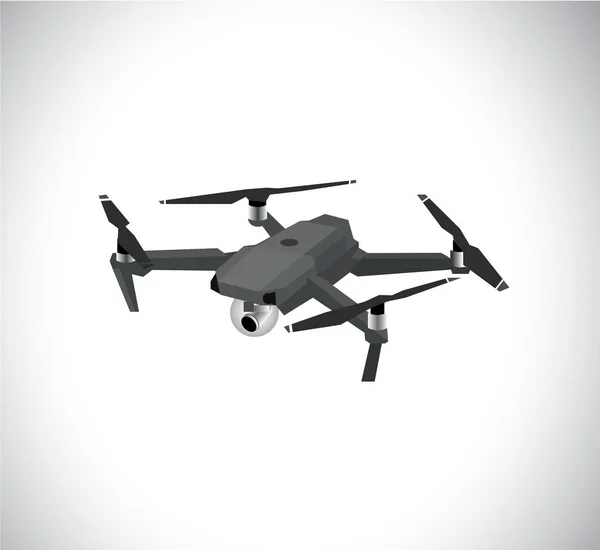 Drone Sur Fond Blanc — Image vectorielle
