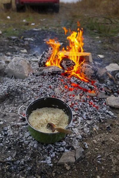 Ustensiles Cuisine Farine Riz Camping — Photo