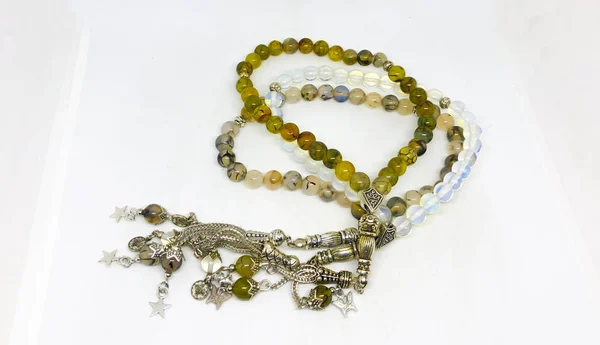 Colorful Rosary White Background — Stock Photo, Image